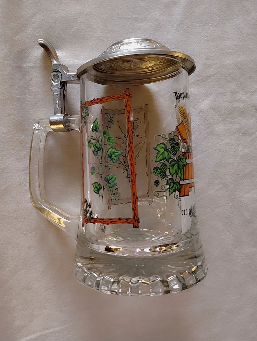 NWOT German Glass Beer Stein 